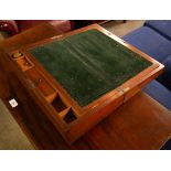 A LARGE MAHOGANY PORTABLE WRITING BOX