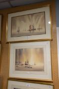 GEORGE ALLEN TWO SIGNED WATERCOLOURS Unloading the Catch 11” x 14 ¾” (28cm x 37.5cm) Fishing smack