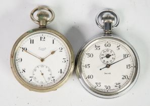 SMITHS METAL CASED, ENGLISH MADE, STOP WATCH and a LIMIT SWISS OPEN FACED POCKET WATCH, with keyless