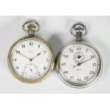 SMITHS METAL CASED, ENGLISH MADE, STOP WATCH and a LIMIT SWISS OPEN FACED POCKET WATCH, with keyless
