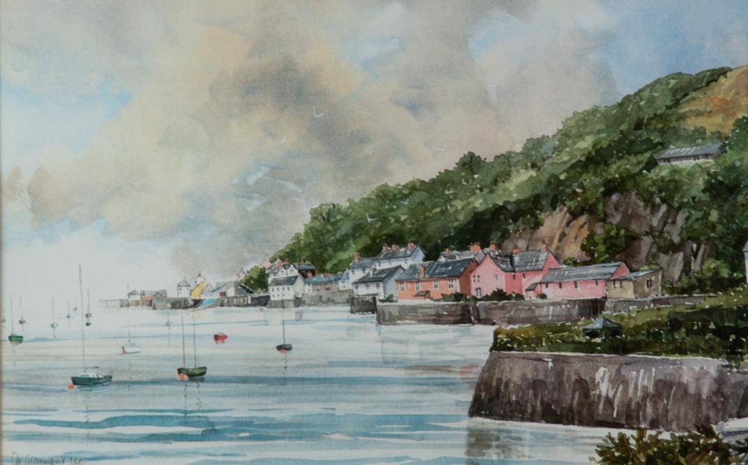 COLE GRANMONT (TWENTIETH CENTURY) TWO WATERCOLOURS ‘September Skies, Aberdyfi’ ‘Summer Moorings,