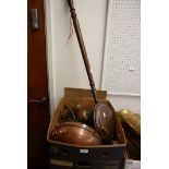 PORTUGUES CATAPLANA, PLUS COPPER BED WARMING PAN, VICTORIAN COPPER KETTLE, HAYSTACK MEASURE AND MORE