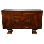 STYLISH MODERN TOLA WOOD SIDEBOARD, with angular configuration on four drawers and two cupboard