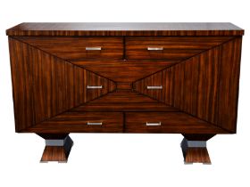 STYLISH MODERN TOLA WOOD SIDEBOARD, with angular configuration on four drawers and two cupboard