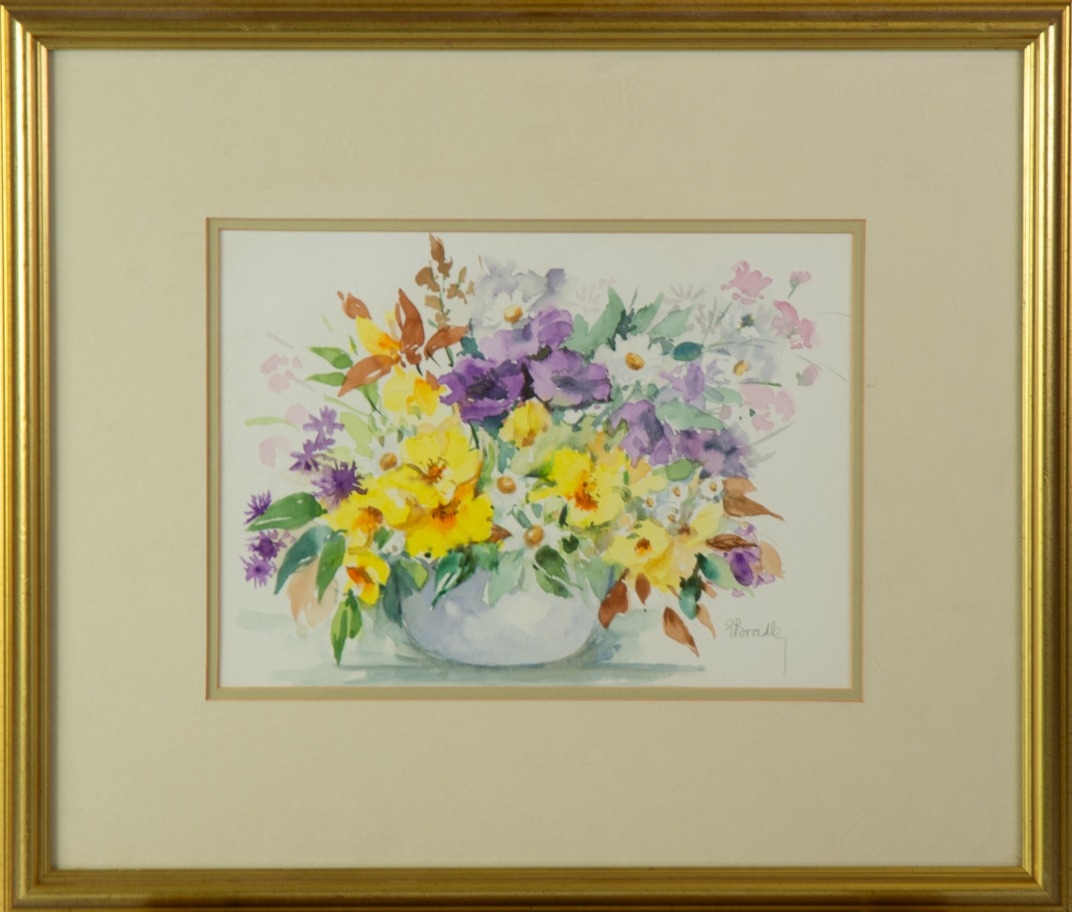 SISTER ELIZABETH BRADLEY (1916-?) WATERCOLOUR Bowl of flowers Signed 7 ½” x 10 ¼” (19cm x 26cm) E - Image 4 of 4