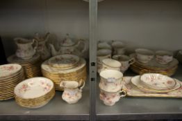 PART PARAGON 'VICTORIANA ROSE' TEA SET FOR 10 PERSONS, TO INCLUDE; TEAPOTS, CUPS, SAUCERS, SIDE