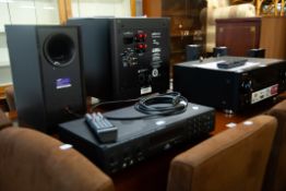A PIONEER AV RECEIVER, VSX-1311, A SAMSUNG HOME THEATRE SYSTEM WITH SUBWOOFER AND FOUR FLOOR