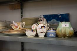 GROUP OF ASSORTED TWENTIETH CENTURY CERAMICS, INCLUDING; WEDGWOOD JASPERWARE, MINTON 'LORRAINE'