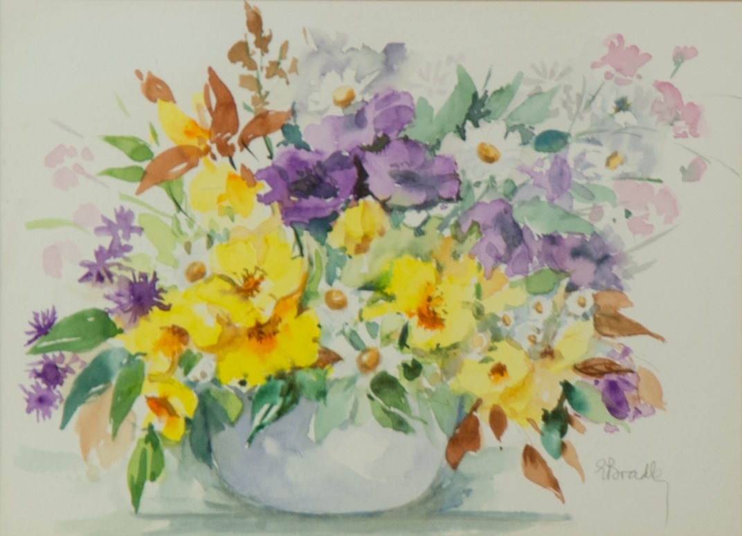 SISTER ELIZABETH BRADLEY (1916-?) WATERCOLOUR Bowl of flowers Signed 7 ½” x 10 ¼” (19cm x 26cm) E - Image 2 of 4