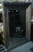 LARGE SILVER OAK FRAMED MIRROR (110cm x 130cm)