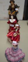 TWO COALPORT CHINA FIGURES; CAROLINE and COVENT GARDEN, ROYAL DOULTON FIGURE, TOP O THE HILL, and