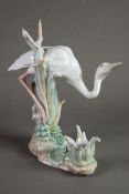 LLADRO ‘HERON’S REALM’ (CROUCHING) PORCELAIN CANDLE HOLDER, 8 ½” (21.6cm) high, printed and