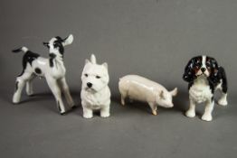 BESWICK 'CHAMPION WALL QUEEN' PIG, together with a BESWICK 'KING CHARLES SPANIEL', a BESWICK 'WEST