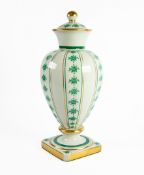MANIFATTURA ARTISTICA, MODERN ITALIAN PORCELLAIN LARGE VASE AND COVER, of ovoid form with ball