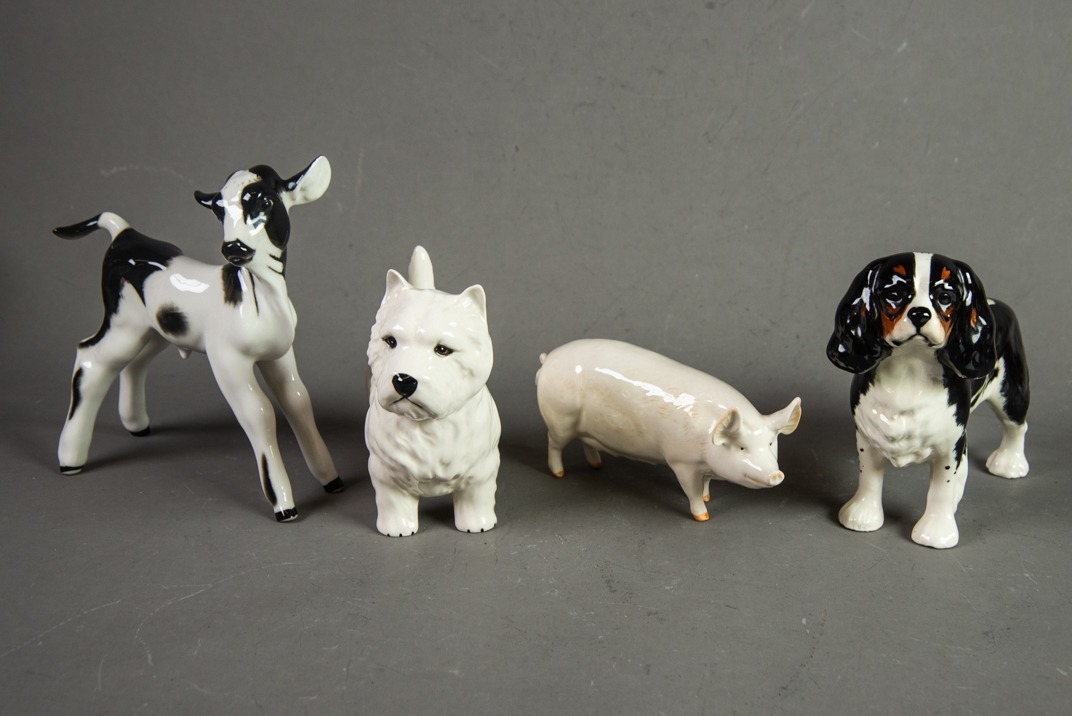 BESWICK 'CHAMPION WALL QUEEN' PIG, together with a BESWICK 'KING CHARLES SPANIEL', a BESWICK 'WEST - Image 2 of 6