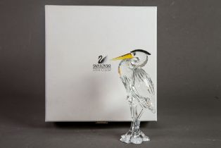 BOXED SWAROVSKI ‘SILVER HERON’ GLASS MODEL, 5 ¾” (14.7cm) high