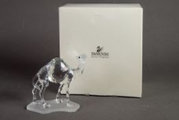 BOXED SWAROVSKI, SILVER CRYSTAL GLASS MODEL OF A CAMEL, with certificate booklet, 4 ¾” (12cm) high