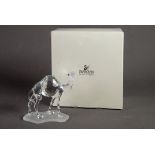 BOXED SWAROVSKI, SILVER CRYSTAL GLASS MODEL OF A CAMEL, with certificate booklet, 4 ¾” (12cm) high