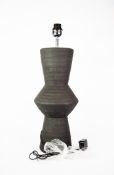 GRAHAM & GREEN 'BLACK CYRUS' CERAMIC TABLE LAMP, 25” (63.5cm) high including fitting, lacks shade