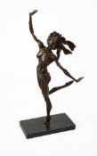 UNATRIBUTED (MODERN) LIMITED EDITION BRONZE SCULPTURE (1/20) Naked female figure in stylised pose,