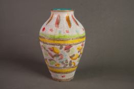 FRATELLI FRANCUILLACCI, ITALY, STYLISH POTTERY VASE, decorated in colours and gilt with stylised,