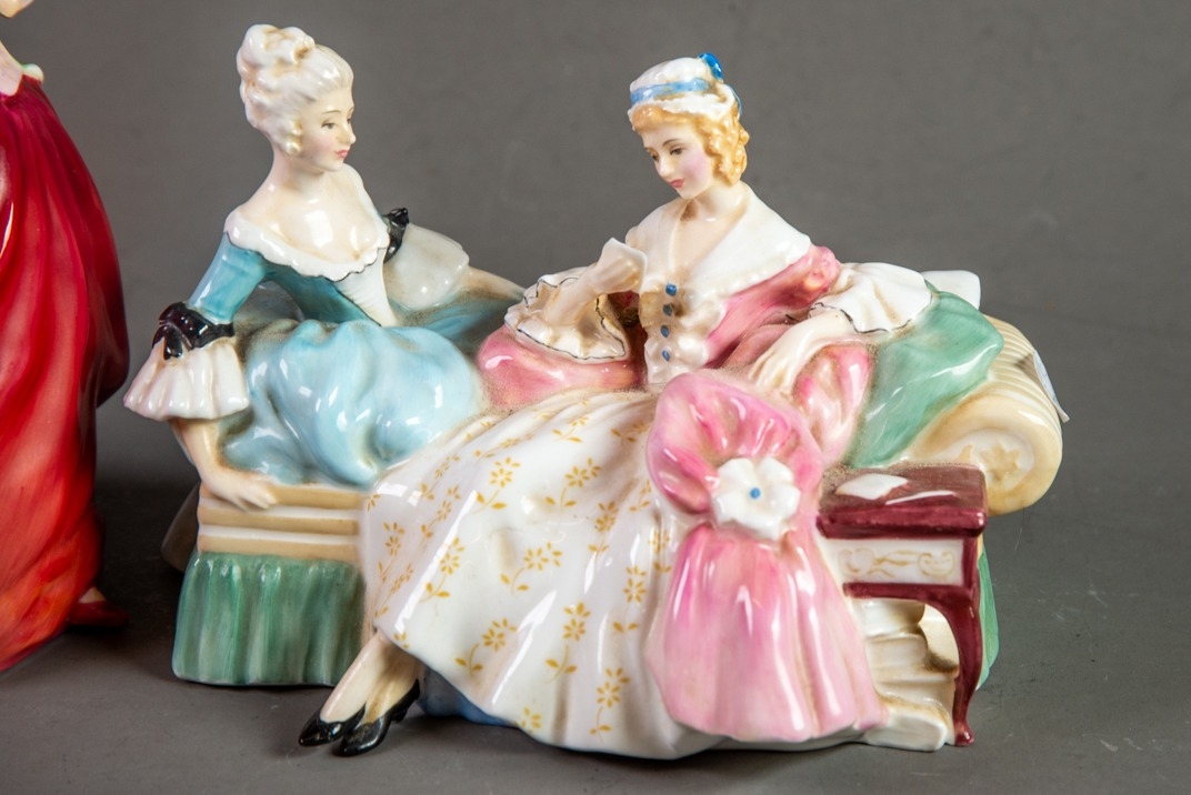 TWO ROYAL DOULTON CHINA FIGURES, comprising: ‘THE LOVE LETTER’, HN2149, and ‘AUTUMN BREEZES’, should