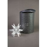BOXED SWAROVSKI ‘SILVER SWAROVSKI’ GLASS STAR PATTERN CANDLE HOLDER, 4 ½” (11.4cm) diameter