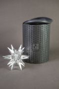 BOXED SWAROVSKI ‘SILVER SWAROVSKI’ GLASS STAR PATTERN CANDLE HOLDER, 4 ½” (11.4cm) diameter