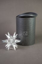 BOXED SWAROVSKI ‘SILVER SWAROVSKI’ GLASS STAR PATTERN CANDLE HOLDER, 4 ½” (11.4cm) diameter