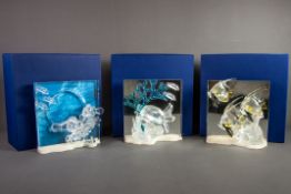 THREE BOXED SWAROVSKI ‘WONDERS OF THE SEA’ GLASS ANIMAL MODELS, ‘HARMONY’, ETRNITY’ and ‘COMMUNITY’,