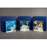 THREE BOXED SWAROVSKI ‘WONDERS OF THE SEA’ GLASS ANIMAL MODELS, ‘HARMONY’, ETRNITY’ and ‘COMMUNITY’,