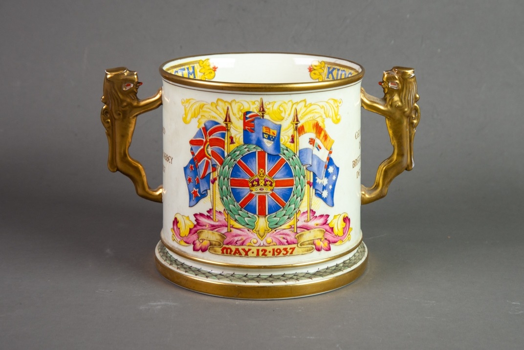 PARAGON CHINA GEORGE VI ROYAL COMMEMORTIVE LIMITED EDITION TWO HANDLED CHINA LARGE LOVING CUP, 1937, - Image 2 of 3