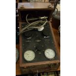 SHIRLEY MOISTURE TESTER BY RECORD ELECTRICAL CO., BROADHEATH, ENGLAND, IN LIGHT OAK CASE (A.F.)
