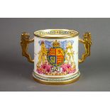 PARAGON CHINA GEORGE VI ROYAL COMMEMORATIVE LIMITED EDITION TWO HANDLED CHINA LARGE LOVING CUP,