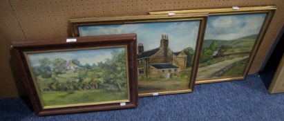VALERIE KEMP THREE OIL PAINTINGS Rural scenes Signed and dated 15 ½” x 19 ½” (39.3cm x 49.5cm) and
