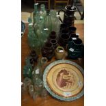 APPROX 26 CIRCA 1920's AND LATER GLASS BOTTLES INCLUDING: JOHN OGDEN, OLDHAM EXAMPLE, WITH