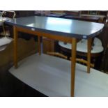 A 1960's KITCHEN TABLE WITH GREY FORMICA TOP