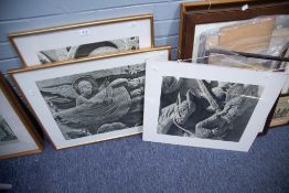 TWO FRAMED 'AUTUN' DETAIL PHOTOGRAPHS AND A SIMILAR UNFRAMED PHOTOGRAPH (3)