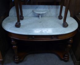 A VICTORIAN MAHOGANY DUCHESS MARBLE-TOP WASHSTAND, WITH SINGLE DRAWER