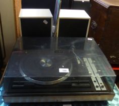 AN ALBA TURNTABLE WITH PAIR OF SPEAKERS