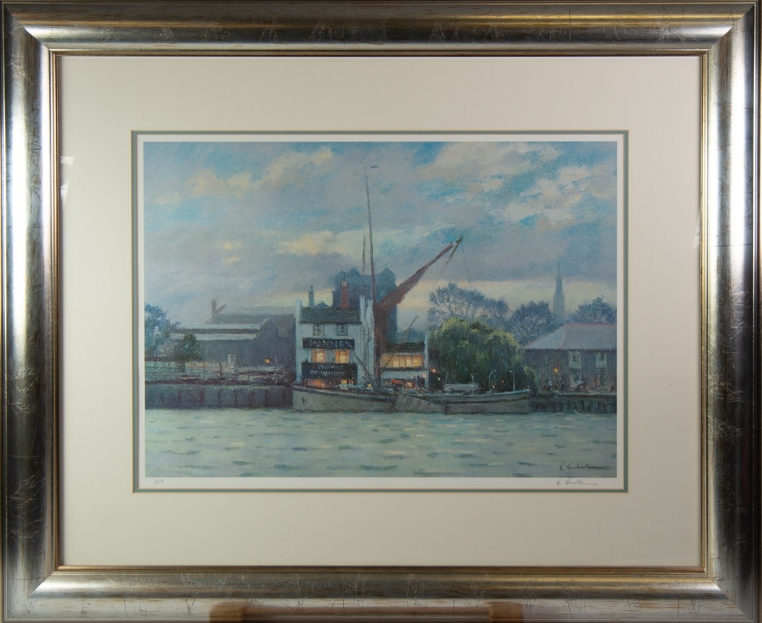 BOB RICHARDSON TWO SIGNED ARTIST PROOF COLOUR PRINTS ‘The Thames, Strand on the Green, Chiswick’ 15” - Image 3 of 3