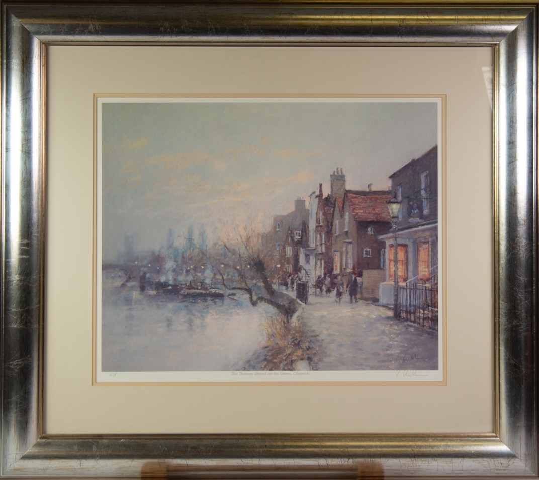 BOB RICHARDSON TWO SIGNED ARTIST PROOF COLOUR PRINTS ‘The Thames, Strand on the Green, Chiswick’ 15” - Image 2 of 3