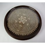 SAMPLE OF FINE LACE CONTAINED IN A CIRCULAR GLAZED FRAME 17 ¼" (44cm) diameter