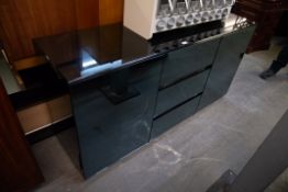 PETER CARLSON, MODERN BLACK LACQUERED SIDEBOARD (ONE SIDE A.F.)