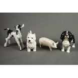 BESWICK 'CHAMPION WALL QUEEN' PIG, together with a BESWICK 'KING CHARLES SPANIEL', a BESWICK 'WEST
