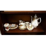 PART ROYAL ALBERT 'COUNTRY ROSES' TEA AND COFFEE WARES TO INCLUDE; SAUCERS, CUPS, MILK JUG, TEA