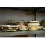 GROUP OF NINETEENTH CENTURY CERAMICS TO INCLUDE; JOHN MADDOCK AND SON TUREENS AND MEAT PLATES,