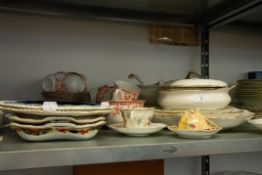 GROUP OF NINETEENTH CENTURY CERAMICS TO INCLUDE; JOHN MADDOCK AND SON TUREENS AND MEAT PLATES,