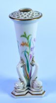 NINETEENTH CENTURY GRAINGER & Co, WORCESTER RETICULATED PORCELAIN TRUMPET VASE, the pierced top