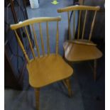 SET OF 4 BLOND BEECH FARSTRUP DANISH COMB-BACK KITCHEN CHAIRS, WITH PANEL SEATS (ONE A.F.)